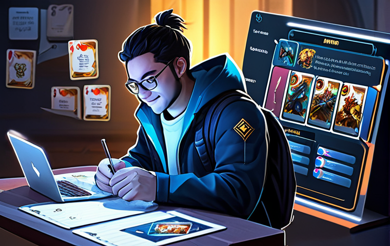 LOL 팀파이트 조합 - Economic Late Game** "A strategist in a quiet, dimly lit room, fully clothed in a modest outfit, me...
