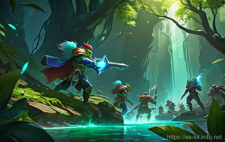 리그 오브 레전드 시야 장악 전략 - **Objective Domination: Baron Secured** A dynamic and epic scene depicting a team of League of L...